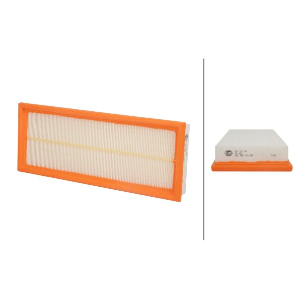 Air Filter insert 355 x 134 mm HELLA for MERCEDES-BENZ SL and others