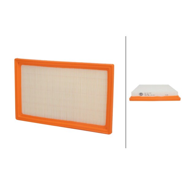 Air Filter insert 280 x 167 mm HELLA suitable for SUZUKI SX4 and others