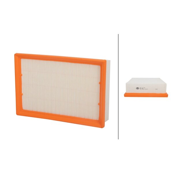 Air Filter insert 274 x 185 mm HELLA suitable for SEAT TOLEDO and others