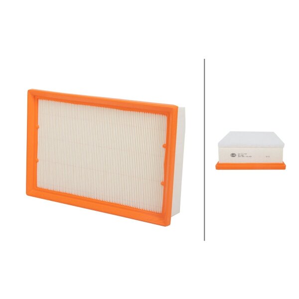 Air Filter insert 274 x 185 mm HELLA suitable for e.g. SEAT CORDOBA