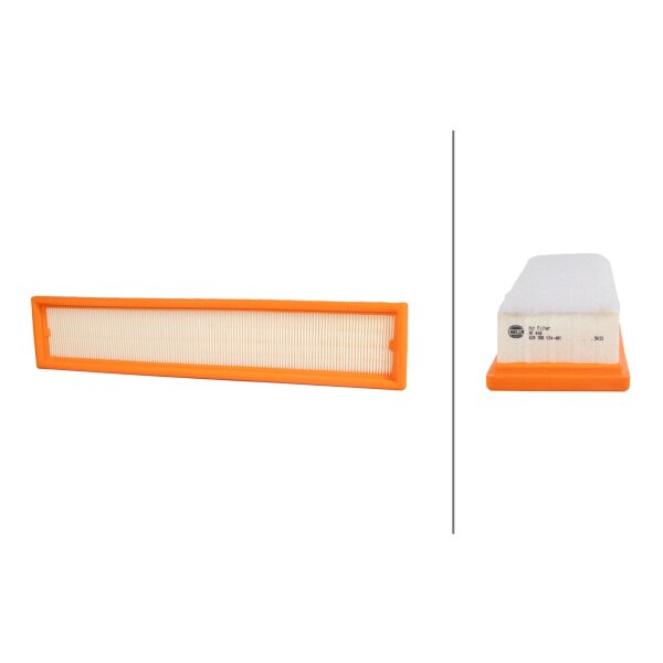 Air Filter insert 454 x 89 mm HELLA suitable for e.g. JAGUAR X-TYPE