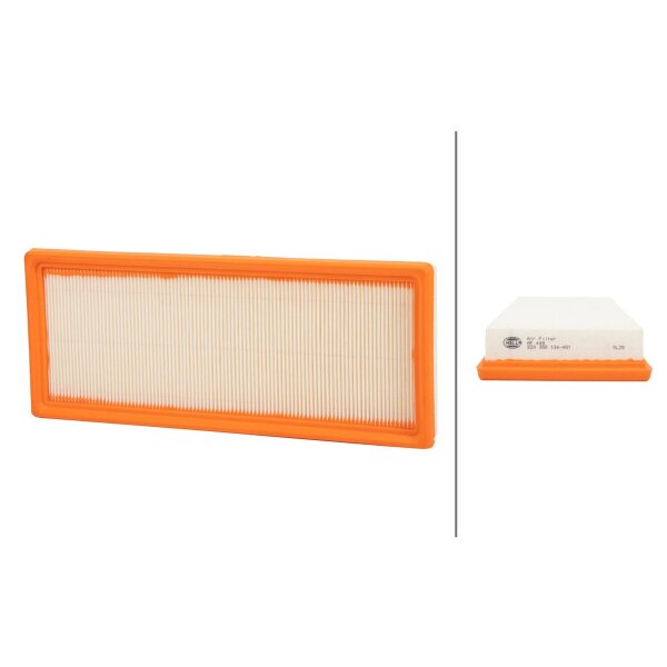 Air Filter insert 332 x 134 mm HELLA suitable for e.g. VW KAEFER