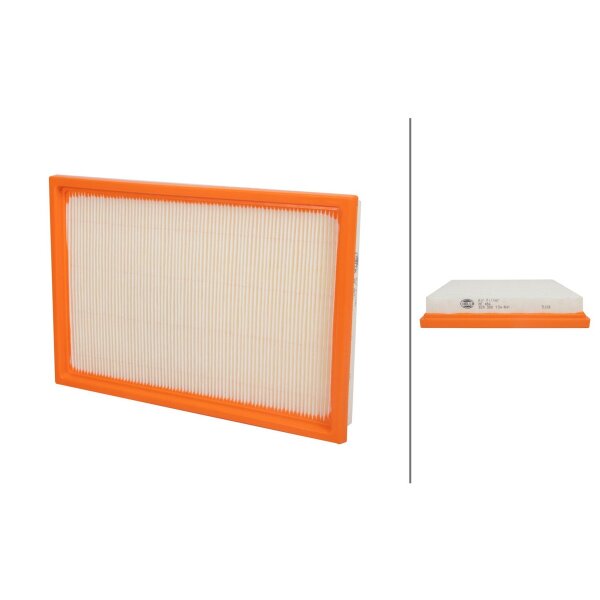 Air Filter insert 278 x 188 mm HELLA IAM-Expertise suitable for e.g. VW FOX
