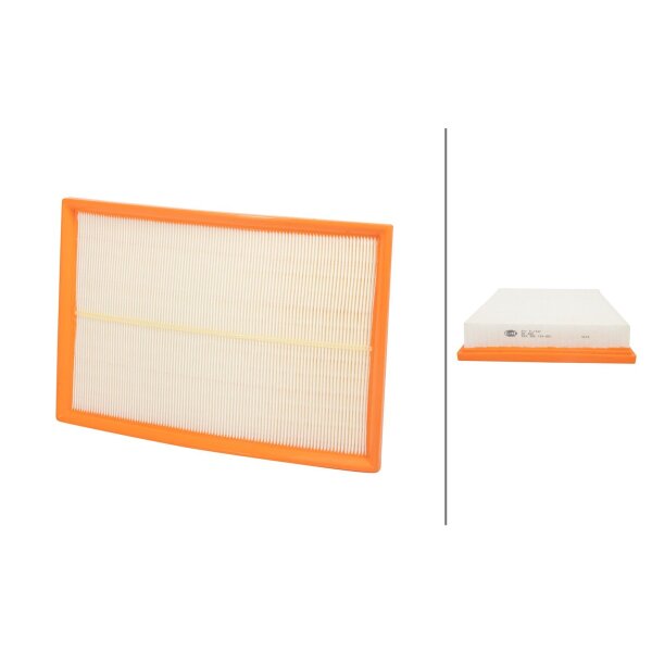 Air Filter insert 345 x 223 mm HELLA IAM-Expertise suitable for e.g. AUDI TT