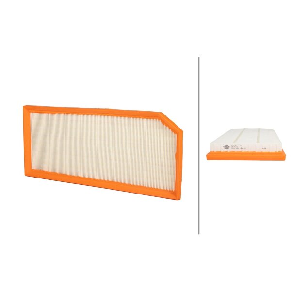 Air Filter insert 405 x 172 mm HELLA IAM-Expertise suitable for e.g. VW GOLF
