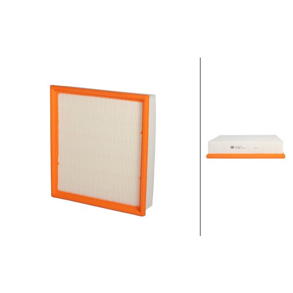Air Filter insert 244 x 262 mm HELLA suitable for e.g. OPEL OMEGA