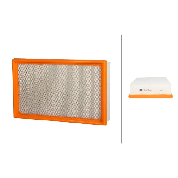 Air Filter insert 293 x 179 mm HELLA IAM-Expertise suitable for BMW 7 Series