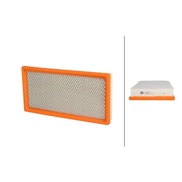 Air Filter insert 343 x 169 mm HELLA suitable for CHRYSLER and others