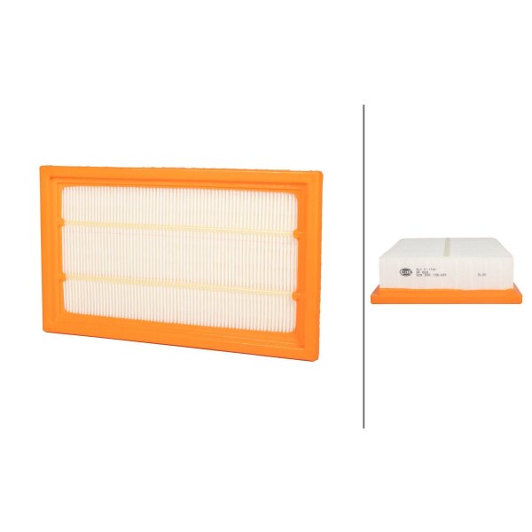 Air Filter insert 280 x 158 mm HELLA suitable for e.g. FIAT STILO
