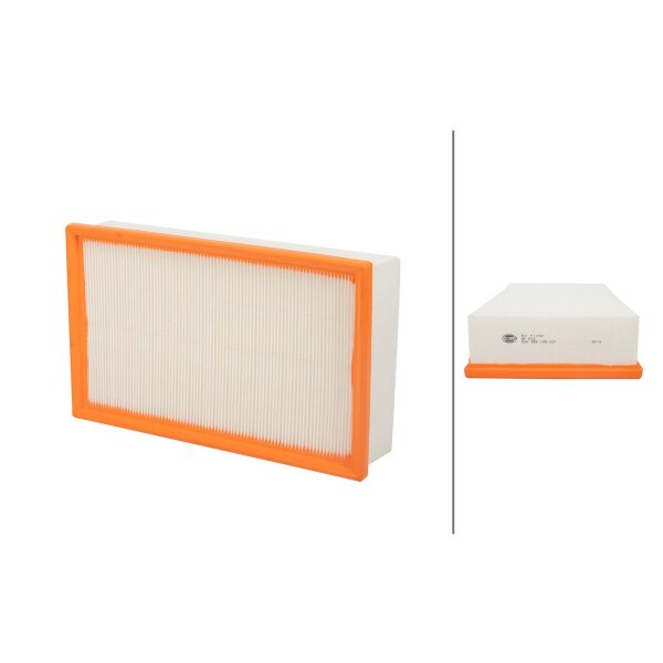 Air Filter insert 308 x 185 mm HELLA IAM-Expertise suitable for e.g. AUDI A6