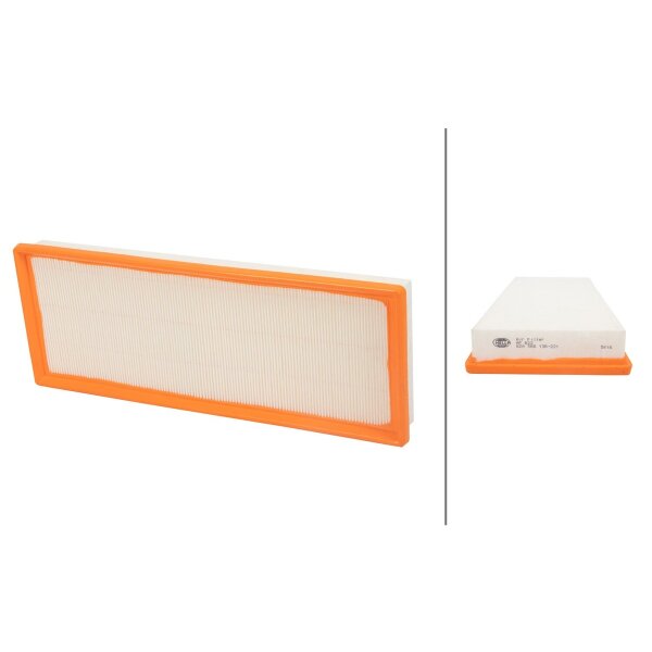 Air Filter insert 397 x 150 mm HELLA suitable for FORD MONDEO and others