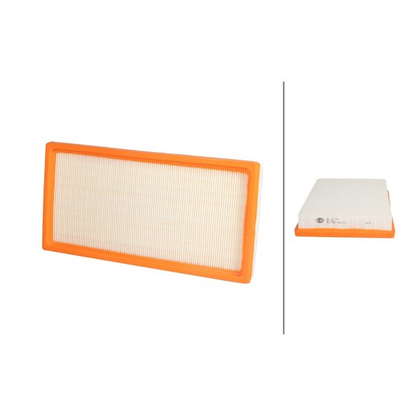 Air Filter insert 343 x 169 mm HELLA suitable for e.g. VOLVO S40