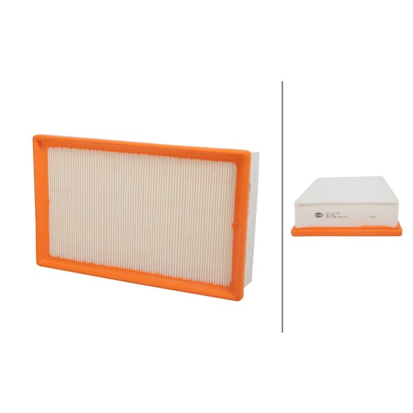 Air Filter insert 312 x 188 mm HELLA suitable for e.g. VW TRANSPORTER