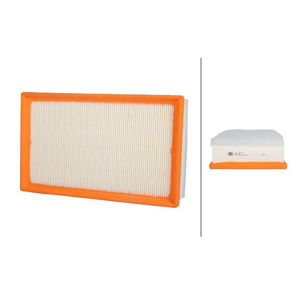 Air Filter insert 312 x 188 mm HELLA suitable for e.g. VW CALIFORNIA