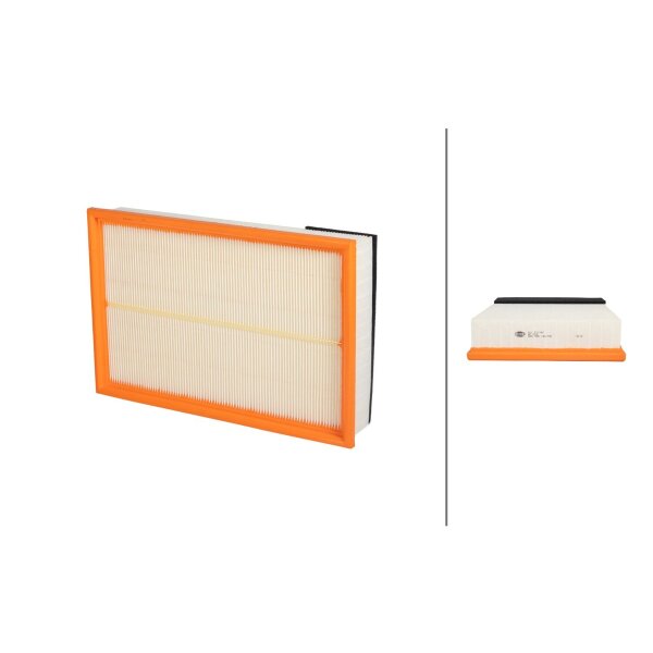 Air Filter insert 328 x 216 mm HELLA suitable for e.g. VOLVO S60