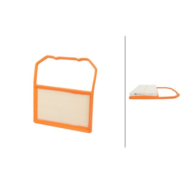 Air Filter insert 280 x 175 mm HELLA IAM-Expertise suitable for e.g. VW POLO