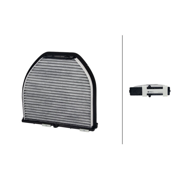 Cabin Filter Activated charcoal filter 263 x 282 mm HELLA for e.g. MB E-CLASS