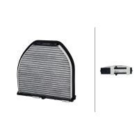 Cabin Filter Activated charcoal filter 263 x 282 mm HELLA...