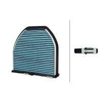 Cabin Filter antibacterial 263 x 282 mm HELLA for e.g. MB...