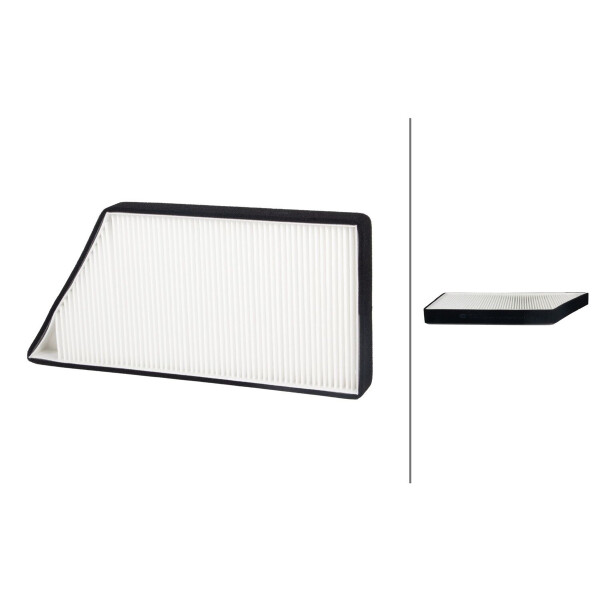 Cabin Filter Pollen Filter 346 x 162 mm HELLA suitable for PEUGEOT 207