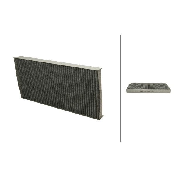 Cabin Filter Activated charcoal filter 344 x 162 mm HELLA for FORD FOCUS