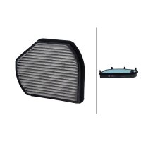 Cabin Filter antibacterial 277 x 219 mm HELLA for e.g. MB...