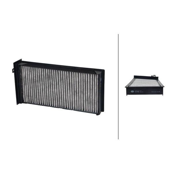 Cabin Filter Activated charcoal filter 322 x 166 mm HELLA for CITROËN and others