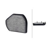 Cabin Filter Activated charcoal filter 273 x 217 mm HELLA...