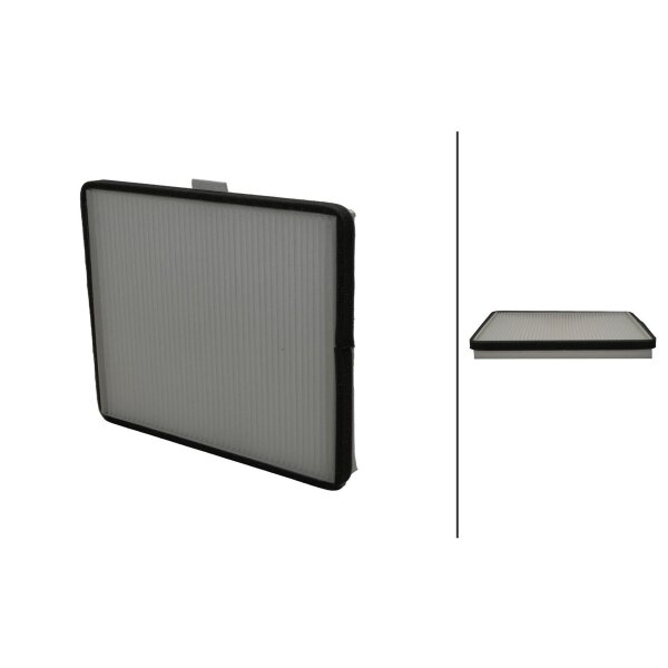 Cabin Filter Pollen filter 240 x 197 mm HELLA for e.g. CHEVROLET LACETTI