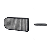 Cabin Filter Activated charcoal filter 368 x 178 mm HELLA...