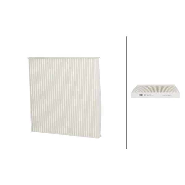 Cabin Filter Pollen Filter 180 x 178 mm HELLA suitable for HYUNDAI i10