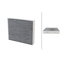 Cabin Filter Activated charcoal filter 277 x 225 mm HELLA...