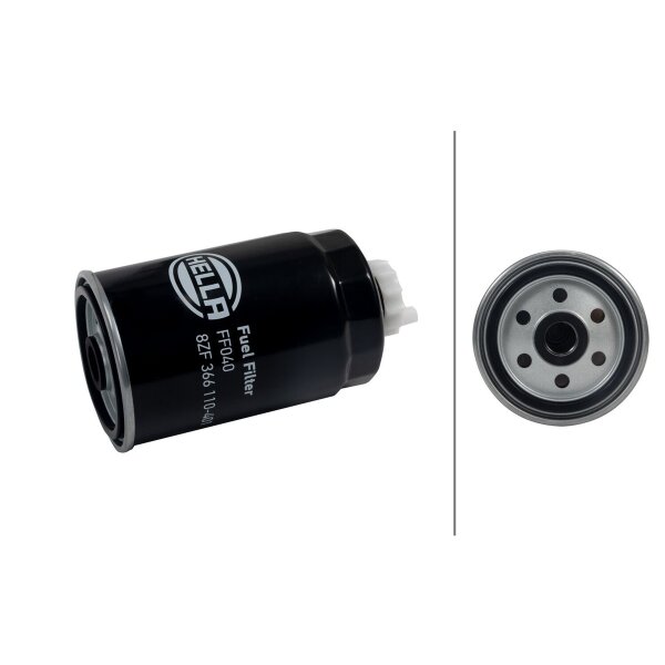 Fuel Filter single screw-on Ø 80 mm HELLA suitable for e.g. IVECO DAILY