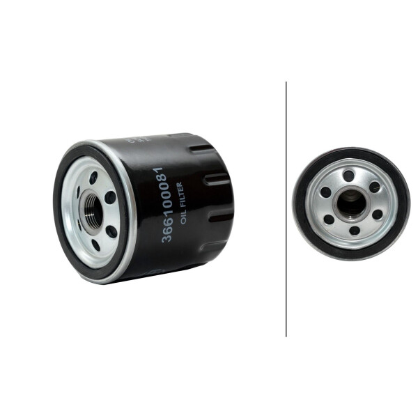 Oil Filter single screw-on Ø 76 mm HELLA suitable for e.g. NISSAN NV200