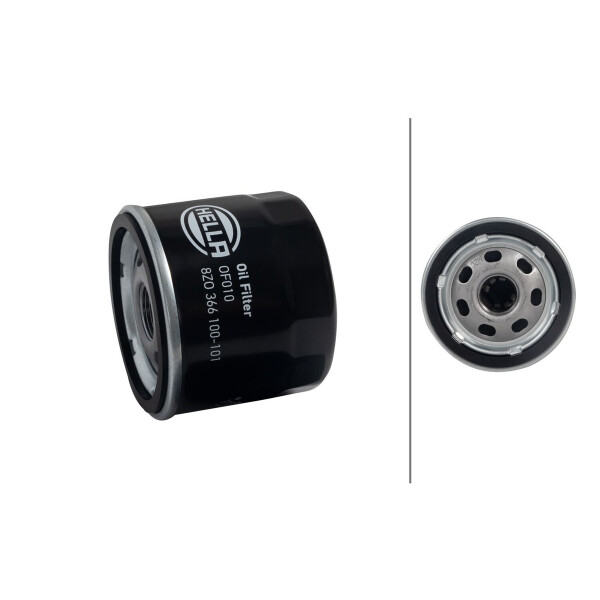 Oil Filter single screw-on Ø 76 mm HELLA suitable for e.g. NISSAN CUBE