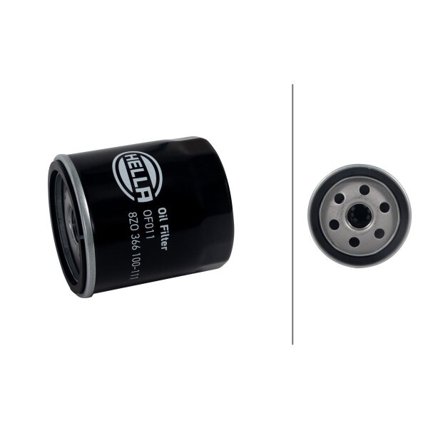 Oil Filter single screw-on Ø 76 mm HELLA suitable for e.g. PEUGEOT 407