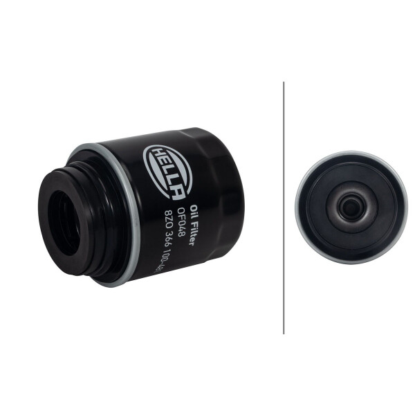 Ölfilter einfach anschraubbar Ø 76 mm HELLA passend für u.a. VW JETTA