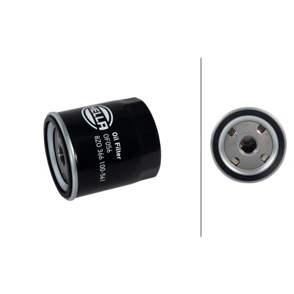 Oil Filter single screw-on Ø 76 mm HELLA suitable for e.g. OPEL ASTRA