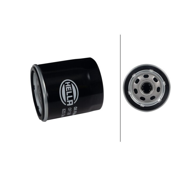Oil Filter single screw-on Ø 76 mm HELLA suitable for e.g. ALFA ROMEO 33