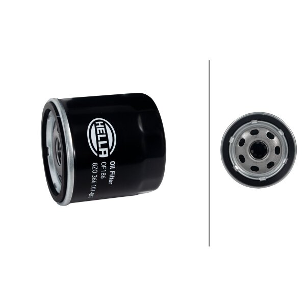 Ölfilter einfach anschraubbar Ø 76 mm HELLA passend für u.a. FORD ESCORT