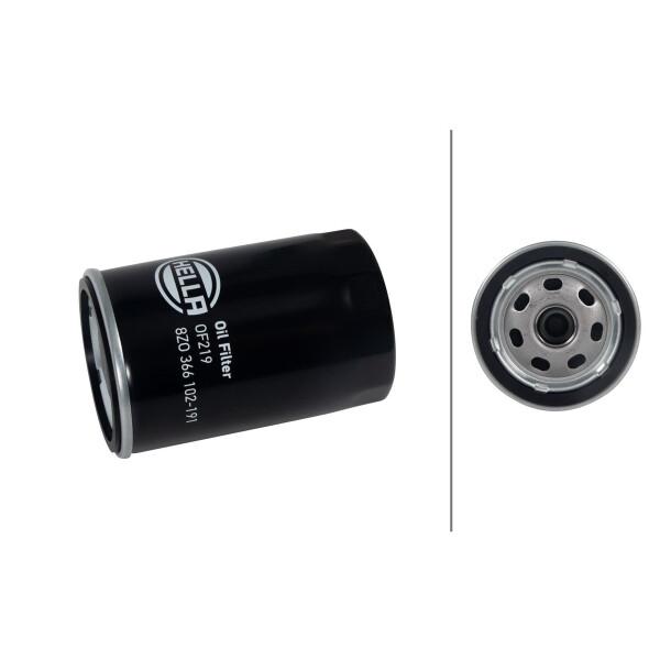 Oil Filter single screw-on Ø 76 mm HELLA for e.g. MERCEDES-BENZ 124