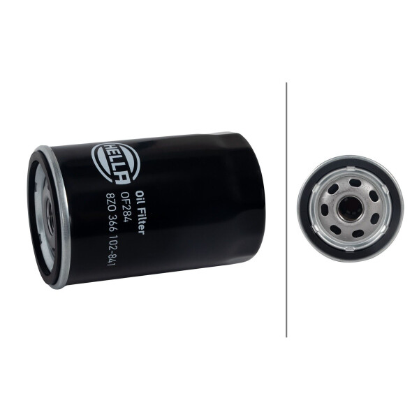 Oil Filter single screw-on Ø 76 mm HELLA suitable for e.g. BMW 3 Series