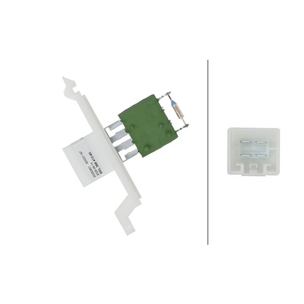 Resistor Interior Blower 12 V 4-pin HELLA for FORD FOCUS and others