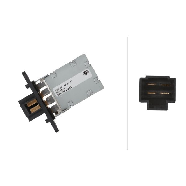 Resistor Interior Blower 12 V 4-pole HELLA for HYUNDAI i30 and others