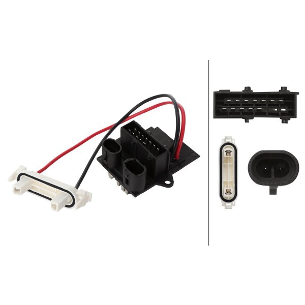 Resistor Interior Blower 12 V 14-pin HELLA for e.g. RENAULT KANGOO