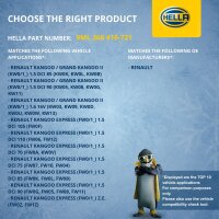 Resistor Interior Blower 12 V 7-pin HELLA for e.g. RENAULT KANGOO