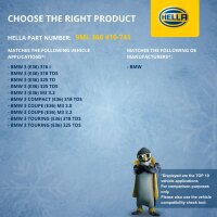 Resistor Interior Blower 12 V 4-pole HELLA suitable for e.g. BMW 3 Series