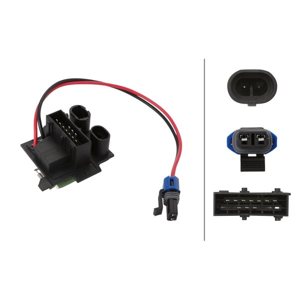Resistor Interior Blower 12 V 10-pin HELLA for e.g. RENAULT CLIO