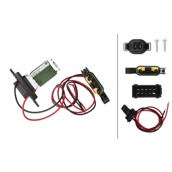Resistor Interior Blower 12 V 7-pin HELLA for e.g. RENAULT CLIO