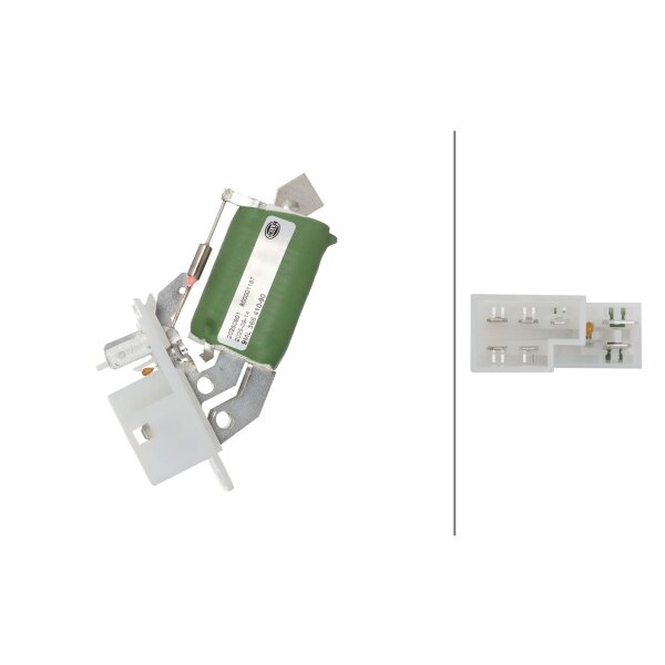 Resistor Interior Blower 12 V 7-pin HELLA suitable for e.g. OPEL VECTRA